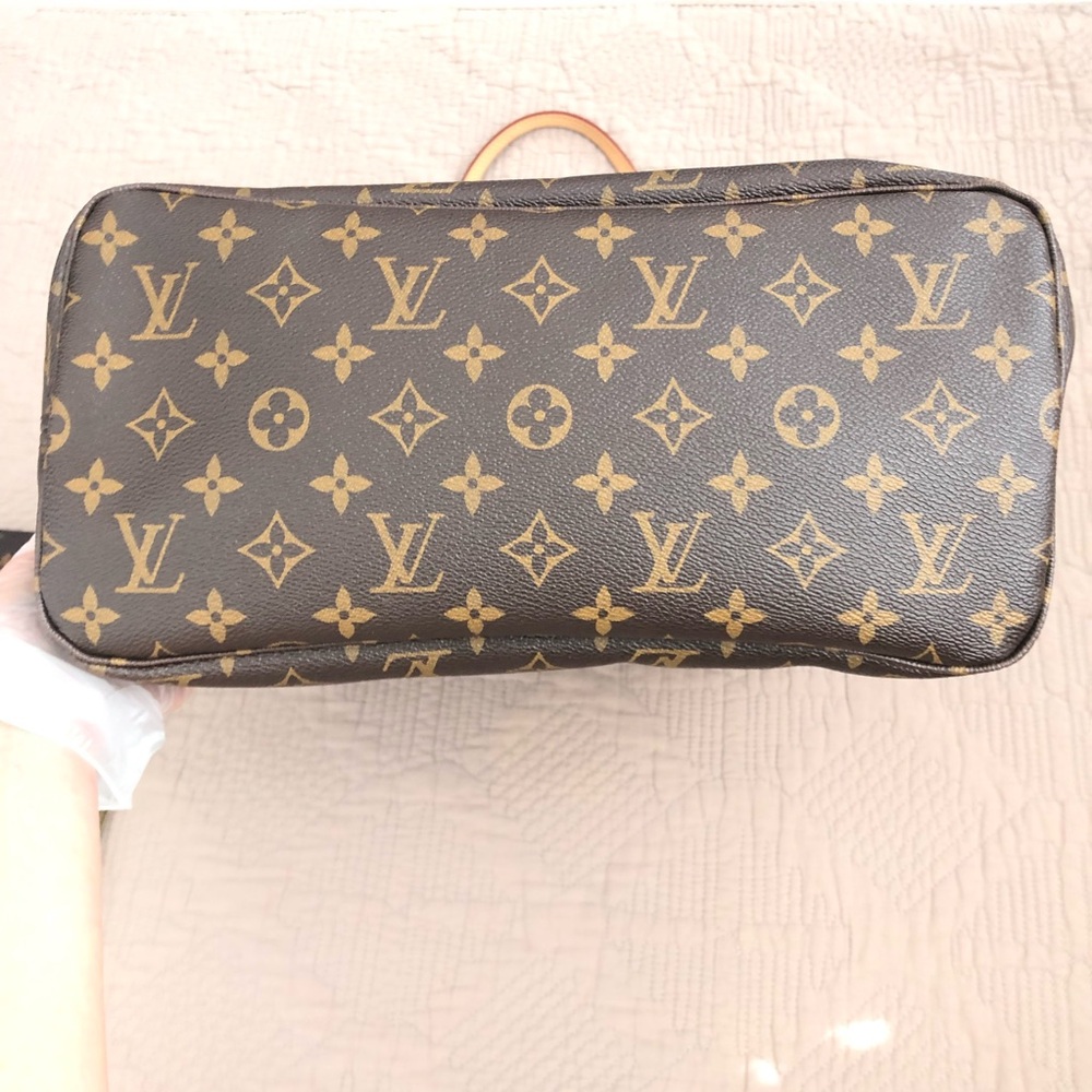 Louis Vuitton Neverfull MM Tote coated fabric cowhide leather trim Shoulder Bag - Picture 5 of 17